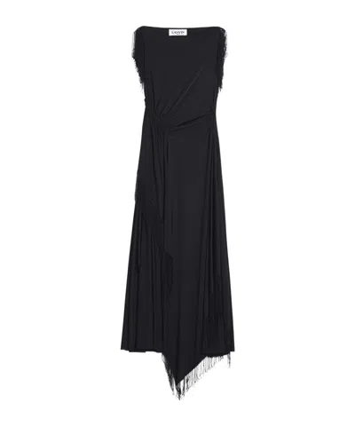 LANVIN LANVIN FRINGED SLEEVELESS MIDI DRESS