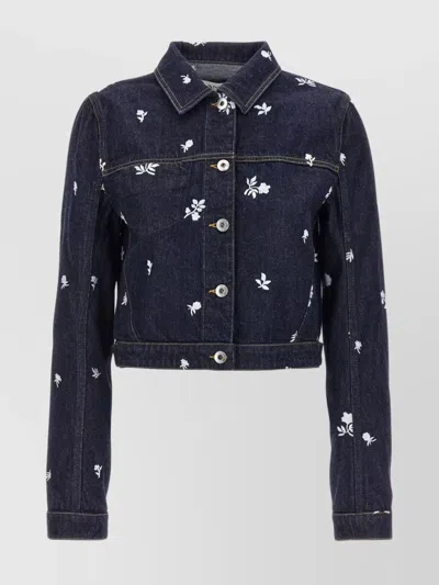 Lanvin Floral Embroidery Jacket In Azul