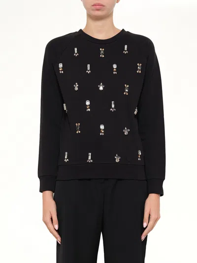 Lanvin Embroidered Jersey Sweater In Multi