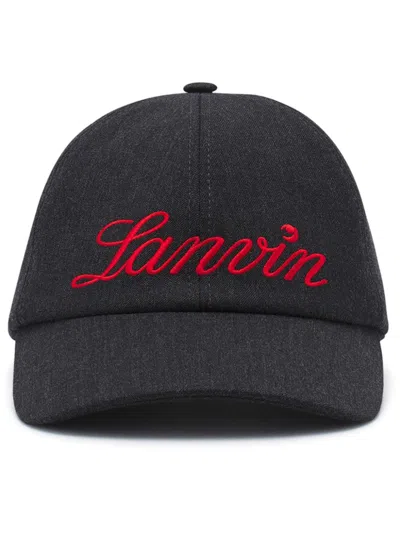 Lanvin Embroidered-logo Cap In Black