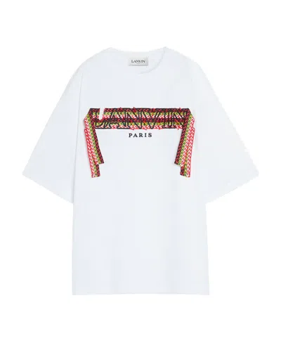 LANVIN EMBROIDERED-LOGO COTTON T-SHIRT