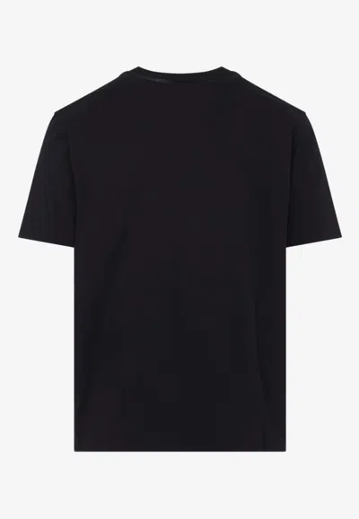 Lanvin Embroidered-logo Crewneck T-shirt In Black