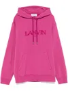 Lanvin Hooded Sweatshirt With Embroidered Logo In 粉色