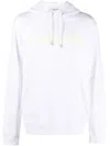 Lanvin Embroidered-logo Pouch-pocket Hoodie In 白色
