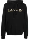 LANVIN EMBROIDERED-LOGO POUCH-POCKET HOODIE