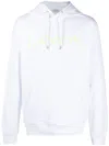 Lanvin Embroidered-logo Pouch-pocket Hoodie In White