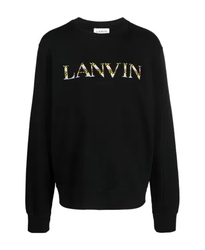 Lanvin Embroidered-logo Sweatshirt In Black