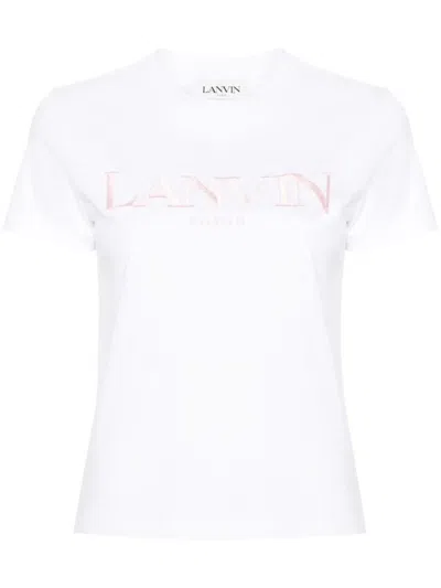 LANVIN LANVIN EMBROIDERED LOGO T-SHIRT CLOTHING