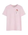 Lanvin Embroidered-monogram T-shirt In Pink