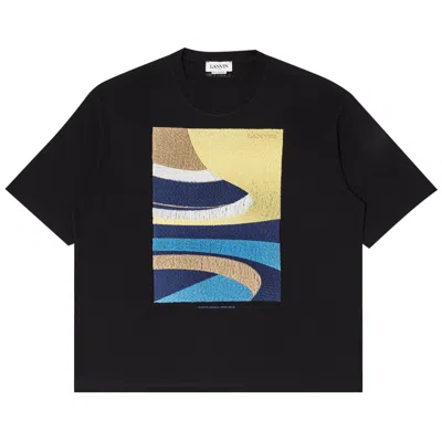 Pre-owned Lanvin Embroidered Oversized T-shirt 'black' | Men's Size Xl