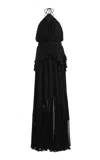 Lanvin Embroidered Pleated Gown