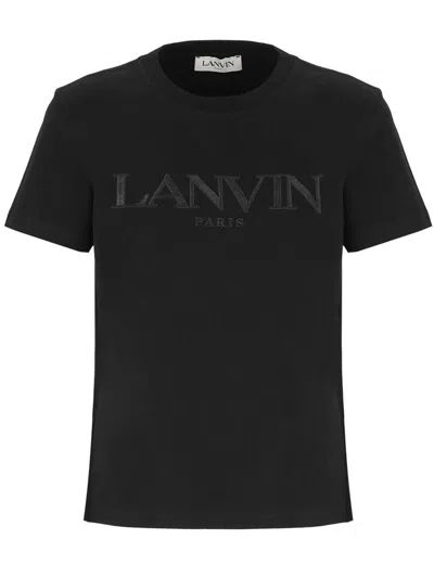 LANVIN LANVIN EMBROIDERED REGULAR T-SHIRT CLOTHING