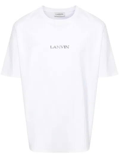 Lanvin Embroidered Regular T-shirt Clothing In White