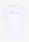 Lanvin Embroidered Script Logo White Cotton T-shirt