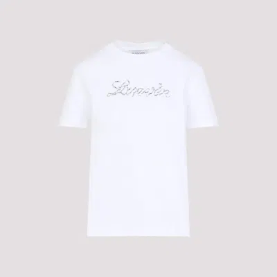 LANVIN EMBROIDERED SCRIPT LOGO T-SHIRT