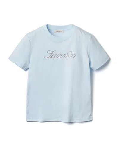 Lanvin Embroidered Script Logo T-shirt In Blue