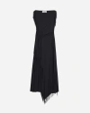 Lanvin Embroidered-detailing Midi Dress In Black