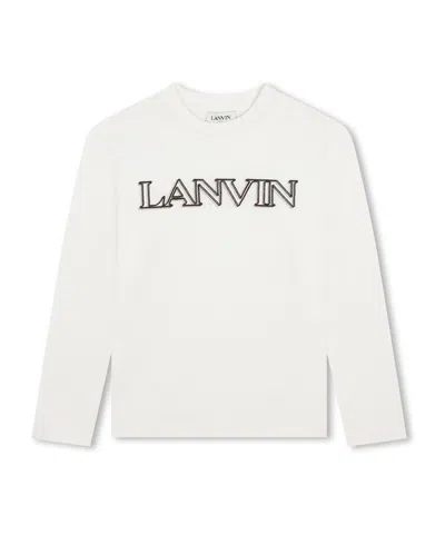 Lanvin Embroidery Long-sleeved T-shirt In White