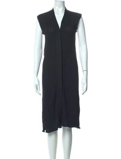 Pre-owned Lanvin En Bleu Midi Length Dress In Black