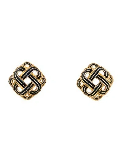 Pre-owned Lanvin Enamel Clip-on Earrings In Multicolor