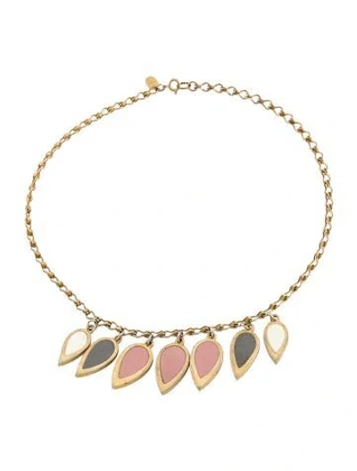 Pre-owned Lanvin Enamel Collar Necklace, 16.25" In Multi