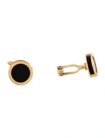 Pre-owned Lanvin Enamel Cufflinks In Black