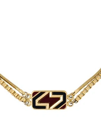 Pre-owned Lanvin Enamel Pendant Necklace, 15.25" In Multi