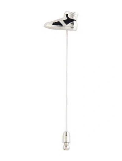 Pre-owned Lanvin Enamel Sneaker Lapel Pin In Black