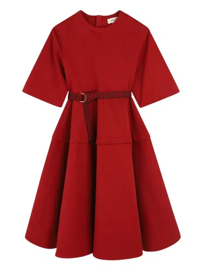 Lanvin Enfant Kids' Belted Dress In Red