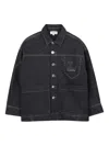 Lanvin Enfant Buttoned Denim Jacket In Gray