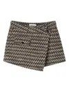 Lanvin Enfant Chevron-pattern Wrap Shorts In Brown