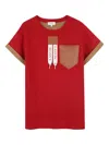 Lanvin Enfant Colourblock Pocket Dress In Red