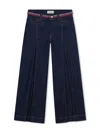 Lanvin Enfant Contrasting-trim Flared Jeans In Blue
