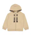 Lanvin Enfant Logo-embroidered Zip-up Hoodie In Beige
