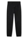 Lanvin Enfant Cotton Drawstring Track Pants In Black