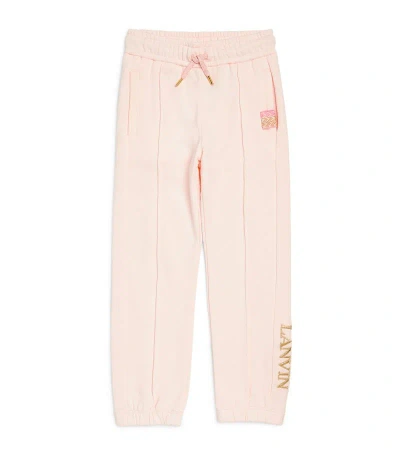 Lanvin Enfant Kids' Cotton Logo Embroidered Sweatpants (4-14 Years) In Pink