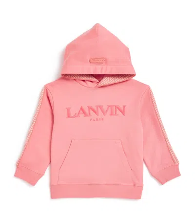 Lanvin Enfant Kids' Cotton Logo Hoodie In Pink