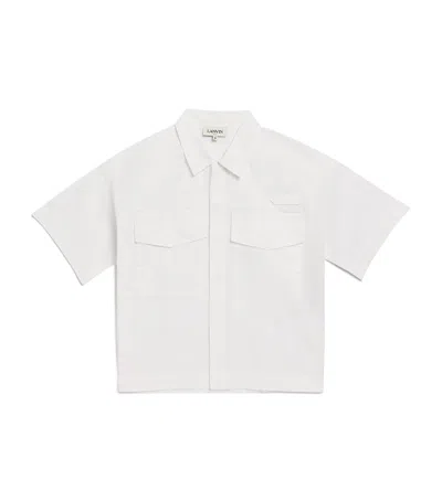 Lanvin Enfant Kids' Cotton Logo Short-sleeve Shirt In White