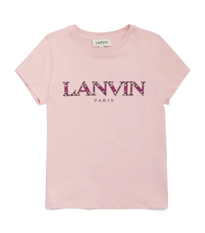 Lanvin Enfant Kids' Cotton Logo T-shirt (14 Years) In Pink