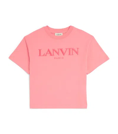 Lanvin Enfant Kids' Cotton Logo T-shirt In Pink