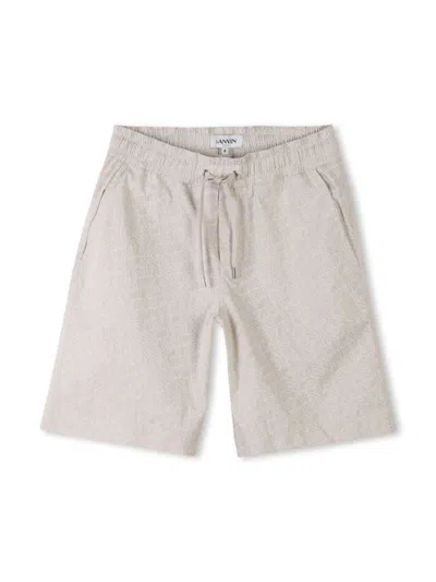 Lanvin Enfant Kids' Cotton Shorts In Neutrals