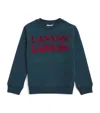 Lanvin Enfant Logo-embroidered Cotton Sweatshirt In Blue