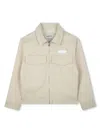 Lanvin Enfant Cotton Zip-up Jacket In Neutrals