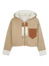 Lanvin Enfant Cropped Hooded Cardigan In Brown