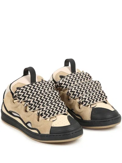 Lanvin Enfant Kids' Curb Low-top Sneakers In Neutrals