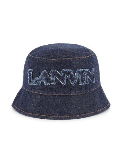 Lanvin Enfant Kids' Denim Bucket Hat In Blue