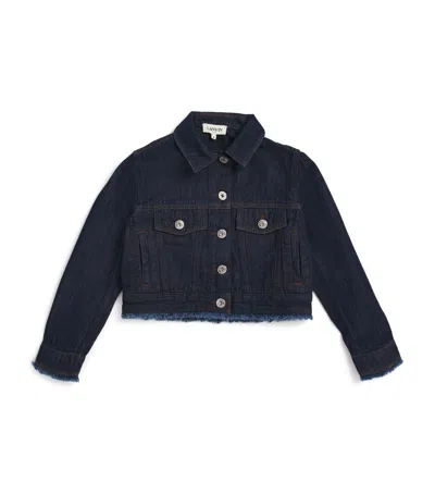 Lanvin Enfant Kids' Denim Frayed-edge Jacket In Black