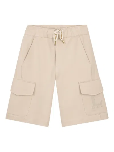Lanvin Enfant Kids' Drawstring Cargo Shorts In Neutral