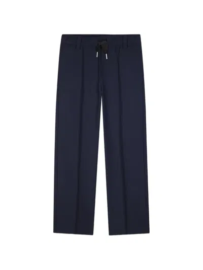 Lanvin Enfant Kids' Drawstring Pressed-crease Trousers In Blue