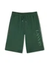 LANVIN ENFANT ELASTICATED LOGO-EMBROIDERED SHORTS